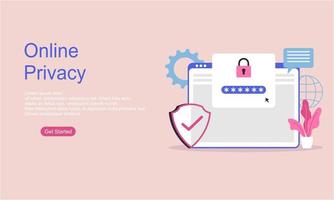 Online privacy vector illustration concept