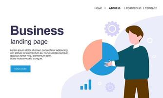 Landing page template of business concept vector