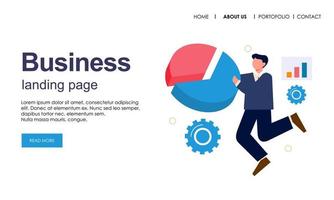 Landing page template of business concept vector