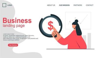 Landing page template of business concept vector