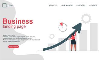 Landing page template of business concept vector