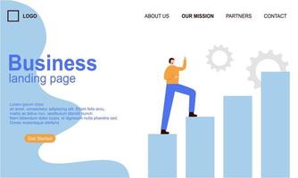 Landing page template of business concept vector