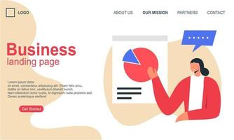 Landing page template of business concept vector