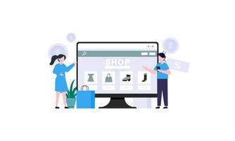 Ecommerce web page concept illustration vector