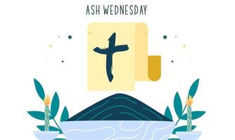 Ash Wednesday is a Christian holy day of prayer and fasting vector