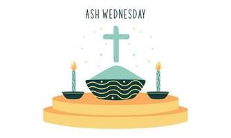 Ash Wednesday is a Christian holy day of prayer and fasting vector