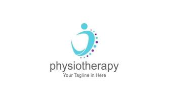 Physical therapy logo design, medical health wellness vector