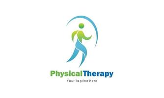 Physical therapy logo design, medical health wellness vector