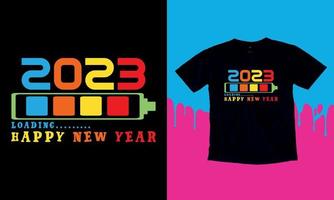 Happy New Welcome 2023, Typography, Vector design template. Unique eye catching t-shirt Design.