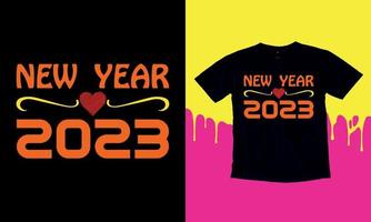 Happy New Welcome 2023, Typography, Vector design template. Unique eye catching t-shirt Design.