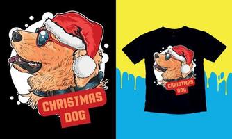 Christmas Dog - Christmas T-shirt Design, Vintages Tshirt, Vector, Christmas Tree, Happy Christmas Day Gift vector