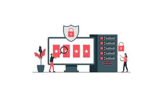 People and cyber security illustration concept vector