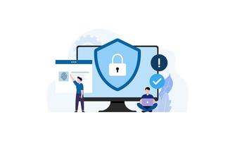 People and cyber security illustration concept vector