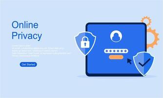 concepto de ilustración de vector de privacidad en línea