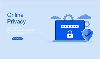 concepto de ilustración de vector de privacidad en línea