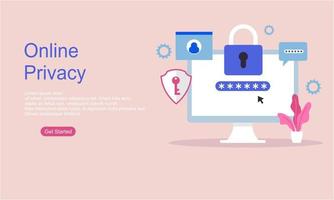 Online privacy vector illustration concept