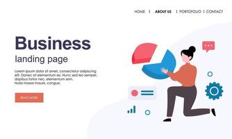 Landing page template of business concept vector