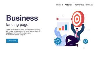 Landing page template of business concept vector