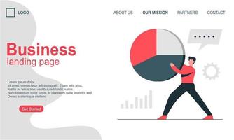 Landing page template of business concept vector