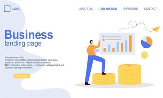 Landing page template of business concept vector