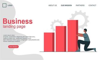 Landing page template of business concept vector