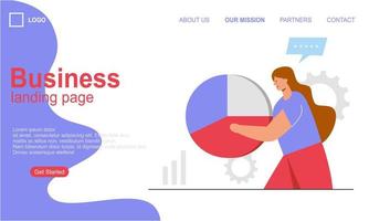 Landing page template of business concept vector