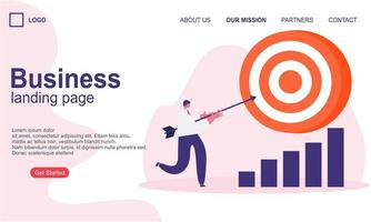 Landing page template of business concept vector