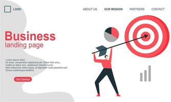 Landing page template of business concept vector