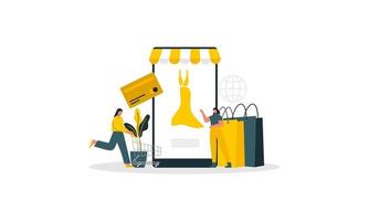 ilustración del concepto de página web de comercio electrónico vector