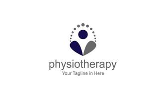 Physical therapy logo design, medical health wellness vector