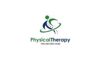 Physical therapy logo design, medical health wellness vector