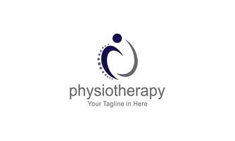 Physical therapy logo design, medical health wellness vector