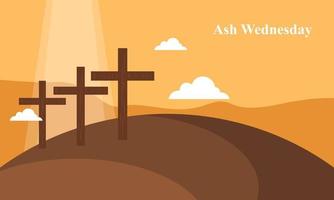 Ash Wednesday is a Christian holy day of prayer and fasting vector