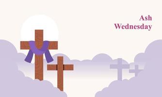 Ash Wednesday is a Christian holy day of prayer and fasting vector