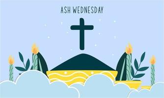 Ash Wednesday is a Christian holy day of prayer and fasting vector