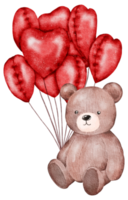 valentine teddy Björn vattenfärg element png