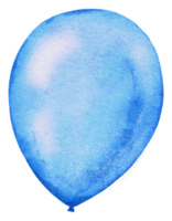 Watercolor Blue Foil Balloon element hand painted png