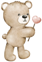 acquerello San Valentino giorno orsacchiotto orso png