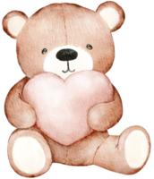 aquarell valentinstag teddybär png