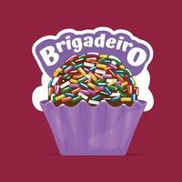 Latinamerican food brazilian food chocolate brigadeiro vector design