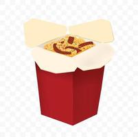 Asian food isolated noodle in box vector