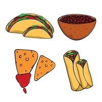 Mexican culture design elements set vector