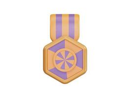 medal badges 3d vector icon cartoon minimal style