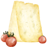 clipart de vinho e queijo em aquarela, png