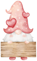 Valentine's Gnomes watercolor clipart png