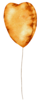 Élément de ballon aquarelle feuille d'or peint à la main png