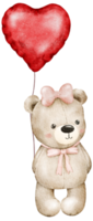 valentine teddy Björn vattenfärg element png