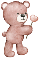 San Valentino orsacchiotto orso acquerello elemento png