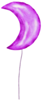 aquarell violettes folienballonelement handbemalt png