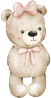 oso de peluche del día de san valentín acuarela png